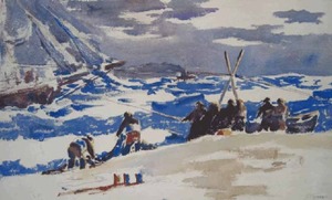 "Coast Guard Crew with Breeches Buoy" J. Floyd Clymer (1893-1982) )
