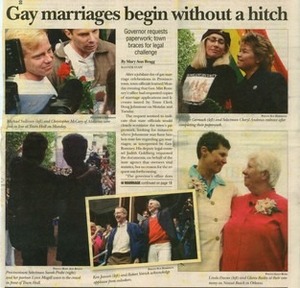 Gay Marriages Begin Without A Hitch