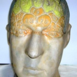 Phrenology cast of head with numerological map of faculties, 1812-1847