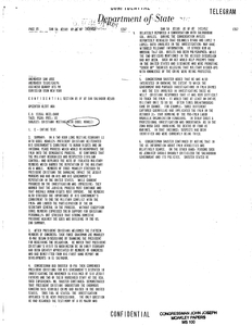 Department of State telegram regarding John Joseph Moakley's meeting with Salvadoran President Alfredo Cristiani
