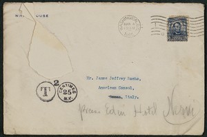 Envelope, March 4, 1905, Theodore Roosevelt to James Jeffrey Roche