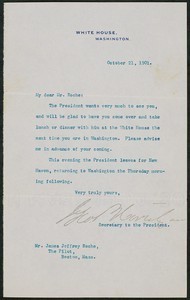 Letter, October 21, 1901, Theodore Roosevelt to James Jeffrey Roche