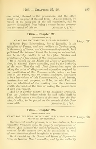 1785 Chap. 0027 An Act For Naturalizing Paul Beltremieux.