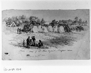 Sketch in Camp of 4th Regiment, Massachusetts Volunteer Infantry