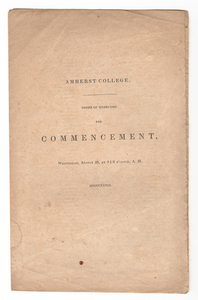 Amherst College Commencement program, 1839 August 28
