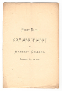 Amherst College Commencement program, 1870 July 14