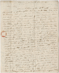 Edward Hitchcock letter to Benjamin Silliman, 1824 March 1