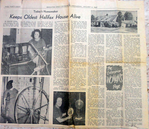 News article about my mother, Isabel Randall, and the Timothy Woods House