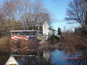 Boston duck boats on Pelham Island Road