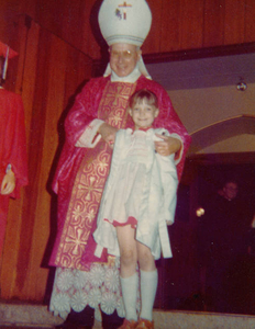 Bishop with daughter, 1976