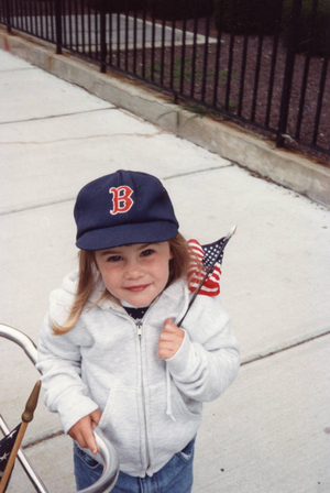 Patriotic three-year-old
