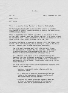 Floor: Seignious confirmation and Taiwan resolution