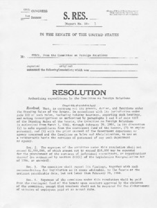 Resolution from the Committee on Foreign Relations authorizing committee expenditures