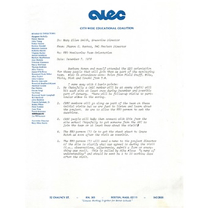 Memo, EEO monitoring team orientation, December 7, 1976.