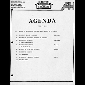 Meeting materials for June 1989.