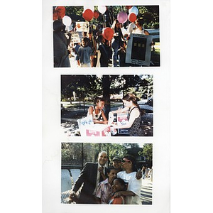 Scanned photographs of people during a National Night Out event.