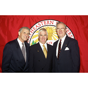 John A. Curry (left), Lloyd J. Mullin (center), and George J. Matthews (right) at an annual Board of Trustees meeting