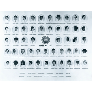 Head and shoulder portraits of the College of Nursing Class of 1971