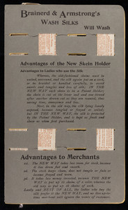 Brainerd & Armstrong's Wash Silks Skein Holders, The Brainerd & Armstrong Silk Co., 151 Union Street, New London, Connecticut, 1895