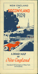 New England in Soconyland, 1929, road map of New England, Standard Oil Company of New York, 26 Broadway, New York, New York, 1929