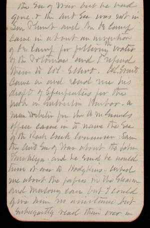 Thomas Lincoln Casey Notebook, October 1890-December 1890, 02, the Sec of War but he had