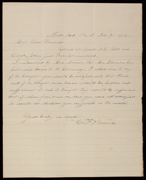 [Charles] Crombe to Thomas Lincoln Casey, November 17, 1892