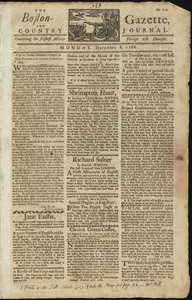 The Boston-Gazette, and Country Journal, 8 December 1766