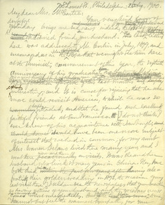Letter from Benjamin Smith Lyman to Mrs. McCartee