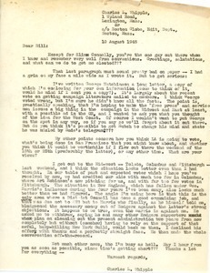 Letter from Charles L. Whipple to 'Bill'