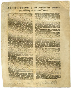 Constitution of the Providence Society for Abolishing the Slave-Trade