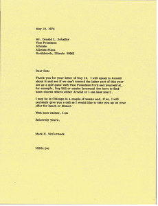 Letter from Mark H. McCormack to Donald L. Schaffer