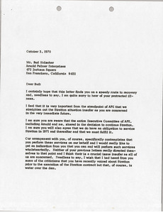 Letter from Mark H. McCormack to Frank Holcsher