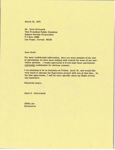 Letter from Mark H. McCormack to Herb McDonald