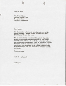 Letter from Mark H. McCormack to Bruce Wilson