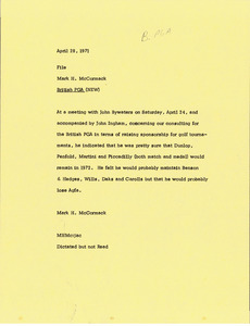 Memorandum from Mark H. McCormack to file