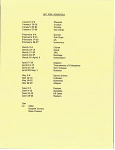 Professional Golfers' Association of America schedule for 1977