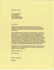 Letter from Mark H. McCormack to Albert Salinas