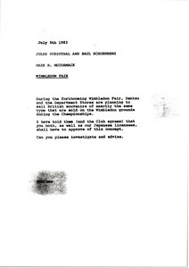 Memorandum from Mark H. McCormack to Jules Rosenthal and Saul Schoenberg