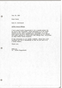 Memorandum from Mark H. McCormack to Peter Worth