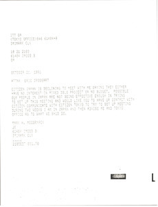 Telex prinotuts from Mark H. McCormack to Eric Drossart