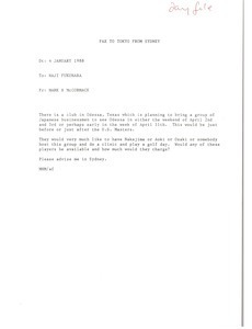 Fax from Mark H. McCormack to Haji Fukuhara