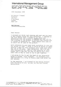 Letter from Mark H. McCormack to Ronnie C. Hampel