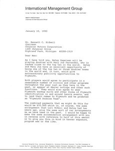 Letter from Mark H. McCormack to Bennett C. Bidwell