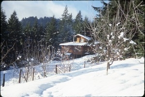 Serendipity Farm house in rare December snowfall