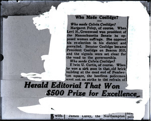 Frank W. Buxton: "Herald editorial that won $500 price for excellence"