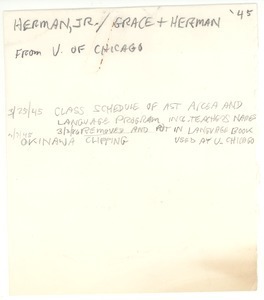 Note from Herman B. Nash, Jr., to Herman B. Nash and Grace Nash