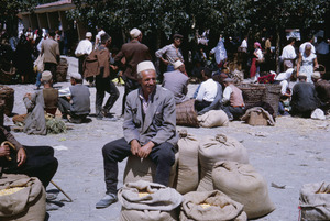 Grain seller at Struga market