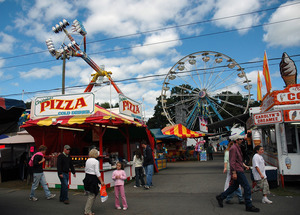 Franklin County Fair: pizza and ice cream stands near the ferris wheel and other rides