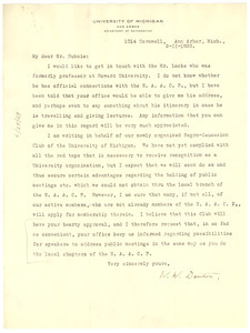 Letter from W. W. Denton to W. E. B. Du Bois