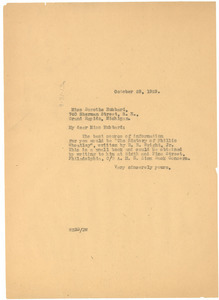 Letter from W. E. B. Du Bois to Dorothe Hubbard